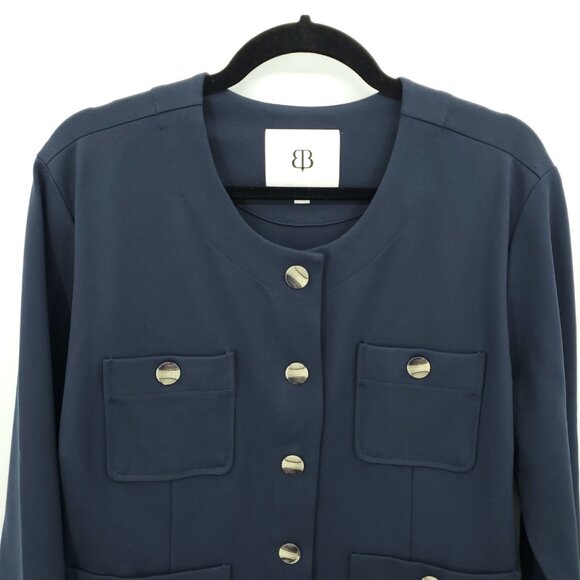 Betabrand Collarless Ponte Button Front Blazer/Jacket XL Navy Blue - Picture 6 of 16